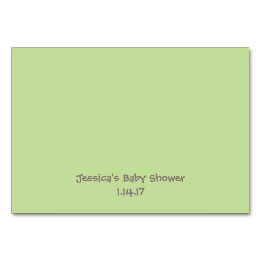 フクロウをテーマにしたベビーシャワーカード-本を持って来る テーブルナンバー (裏面)