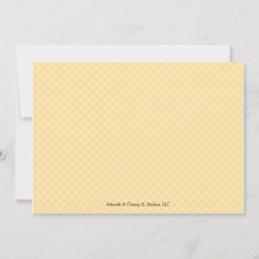 フクロウをテーマにしたベビーシャワー招待状招待状黄 招待状 (裏面)