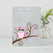 フクロウをテーマにしたベビーシャワー 招待状 (スタンド正面)