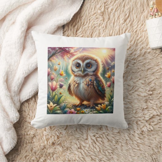 フクロウをテーマにした枕 クッション (ブランケット)