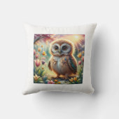 フクロウをテーマにした枕 クッション (裏面)