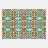 フクロウをテーマにした誕生日とクリスマス ラッピングペーパーシート (正面)