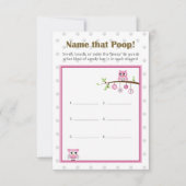 フクロウをテーマにした赤ちゃんシャワー「そのウンチに名前を！」 ゲーム 招待状 (正面)