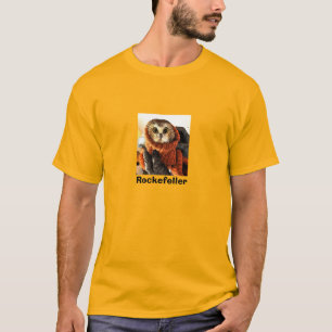 フクロウをロックフェラー、金ゴールド。 Tシャツ