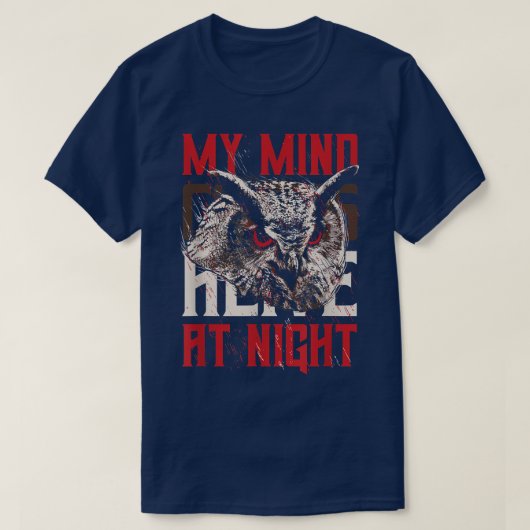 フクロウを愛する人たちに贈る夜贈り物 Tシャツ (デザイン正面)