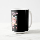 フクロウを愛する女の子 コーヒーマグカップ (正面右)