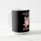 フクロウを愛する女の子 コーヒーマグカップ (正面左)