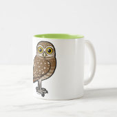 フクロウを掘り進むBirdorable ツートーンマグカップ (正面右)