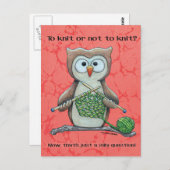 フクロウを編まないか編まない ポストカード (正面/裏面)