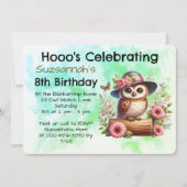 フクロウを被ったキュートな帽子|過去記事 招待状 (正面)