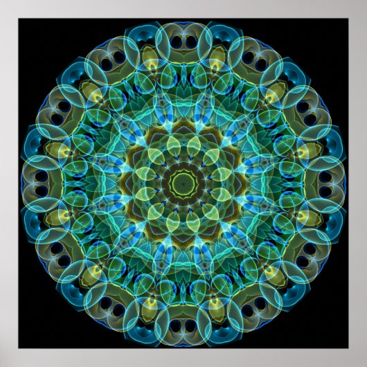 フクロウアイズ万華鏡のように千変万化するパターン ポスター (正面)