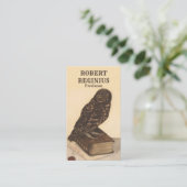 フクロウアンティークアートプリント 名刺 (スタンド正面)