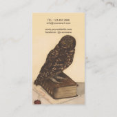 フクロウアンティークアートプリント 名刺 (裏面)
