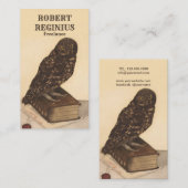 フクロウアンティークアートプリント 名刺 (正面/裏面)