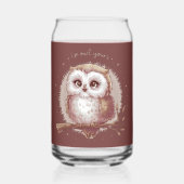 フクロウイラストレーションキュートコテお洒落ジェーレ ガラス缶 (裏面)