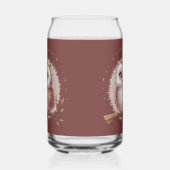 フクロウイラストレーションキュートコテお洒落ジェーレ ガラス缶 (左)