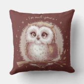 フクロウイラストレーションキュートコテお洒落ジェーレ クッション (裏面)
