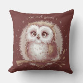 フクロウイラストレーションキュートコテお洒落ジェーレ クッション (正面)