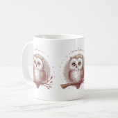 フクロウイラストレーションキュートコテお洒落ジェーレ コーヒーマグカップ (正面左)