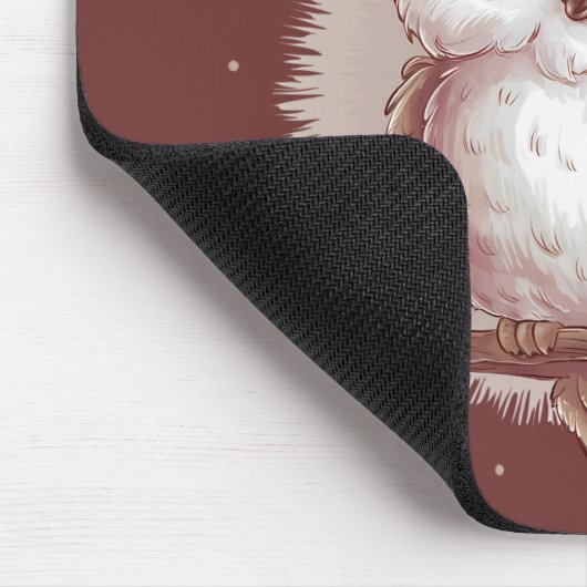 フクロウイラストレーションキュートコテお洒落ジェーレ マウスパッド (コーナー)