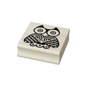フクロウイラストレーションスタンプ ラバースタンプ