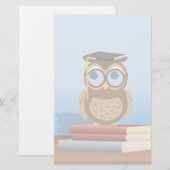 フクロウイラストレーション 便箋 (正面/裏面)