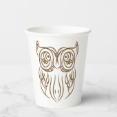 フクロウイラストレーション 紙コップ (正面)