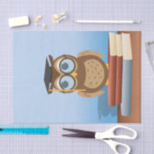 フクロウイラストレーション 薄葉紙 (クラフト)