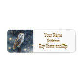 フクロウインザスノーウィンターホリデー差出人住所 ラベル (正面)