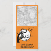 フクロウインツリーハロウィーンフォトカード シーズンカード (正面)