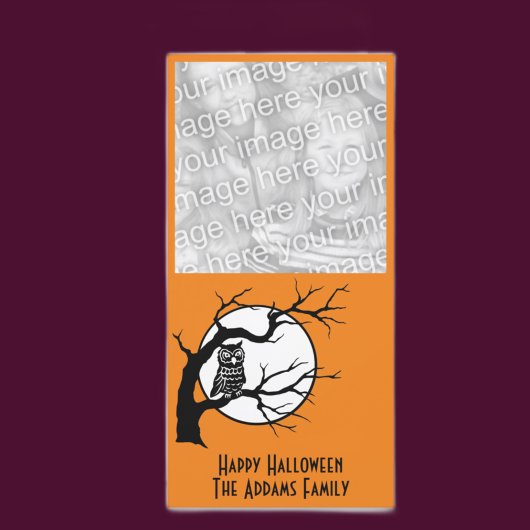 フクロウインツリーハロウィーンフォトカード シーズンカード