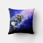 フクロウインブルー装飾用クッション クッション (裏面)