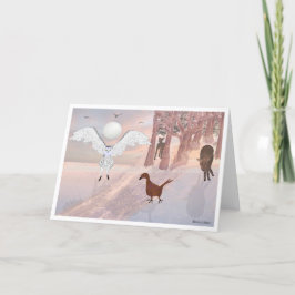 フクロウインモントリオールリーマリーのクリエイティブデザインホリデイ シーズンカード