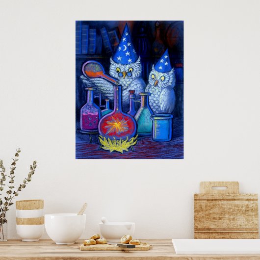 フクロウウィザーズ魔法錬金術ポお洒落スタおもしろいー ポスター (キッチン)