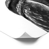 フクロウウッドランドモダンポートレート白黒 ポスター (角)