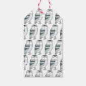 フクロウエレガントハッピーホリデーシーズンズグリーティングカスタム ギフトタグ (裏面)