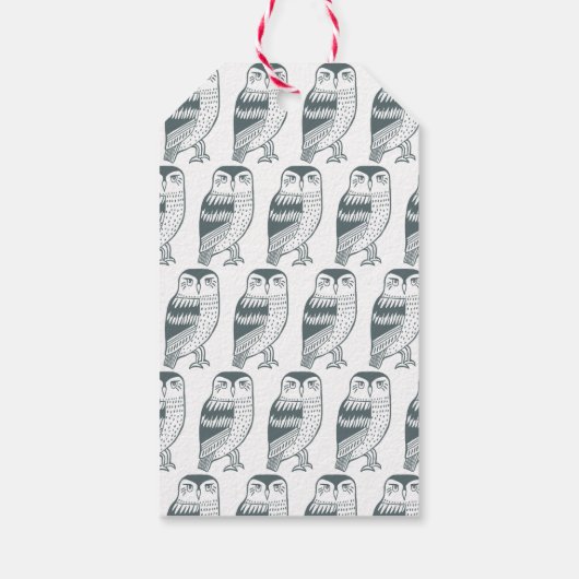 フクロウエレガントハッピーホリデーシーズンズグリーティングカスタム ギフトタグ (裏面)