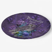 フクロウエレガントフローラヴィンテージシャンデリアゴシック ペーパープレート (アングル)