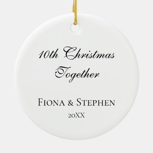 フクロウエレガントル夫婦がクリスマス記念日に セラミックオーナメント (裏面)