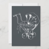 フクロウエレガントヴィンテージゴシック，ハロウィーン赤ちゃんシャワー 招待状 (裏面)