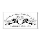 フクロウエレガントヴィンテージデコ図書室 ラバースタンプ (インプリント)