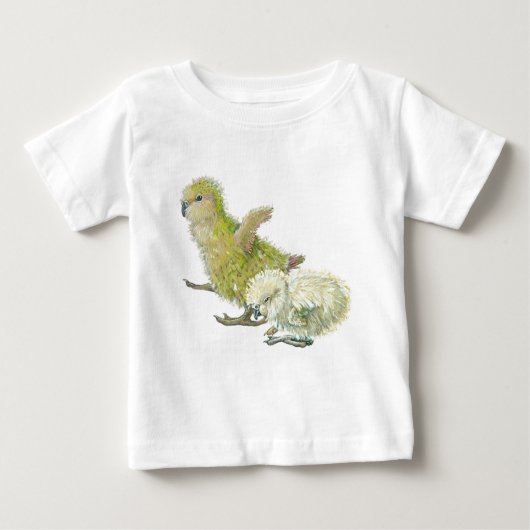 フクロウオウムのひよこ ベビーTシャツ (正面)