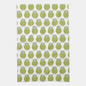 フクロウオウムのオウムパターン台所タオル キッチンタオル (縦)