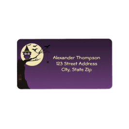 フクロウオンツリーブランチハロウィーン住所 シール