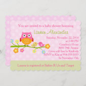 フクロウオンブランチベビーシャワー招待状 招待状 (正面/裏面)