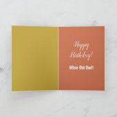 フクロウオンブランチ抽象芸術アート誕生日 カード (内部)