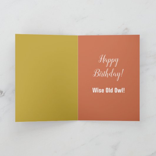 フクロウオンブランチ抽象芸術アート誕生日 カード (内部)
