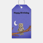 フクロウオンブランチ金ゴールドアイズクリスタルネックレスパープル ギフトタグ (裏面)