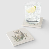 フクロウオンブランチ ストーンコースター (横)