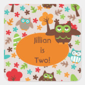 フクロウカスタマイズシール スクエアシール (正面)